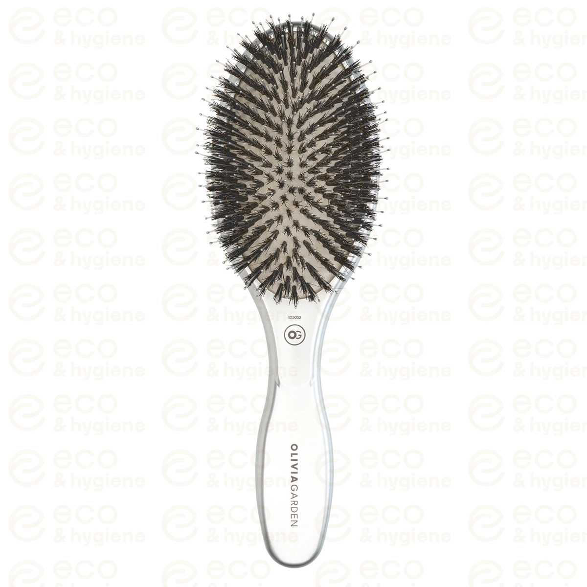 Szczotka do rozczesywania i pielęgnacji Olivia Garden EXPERT CARE OVAL Boar&Nylon Bristles Silver