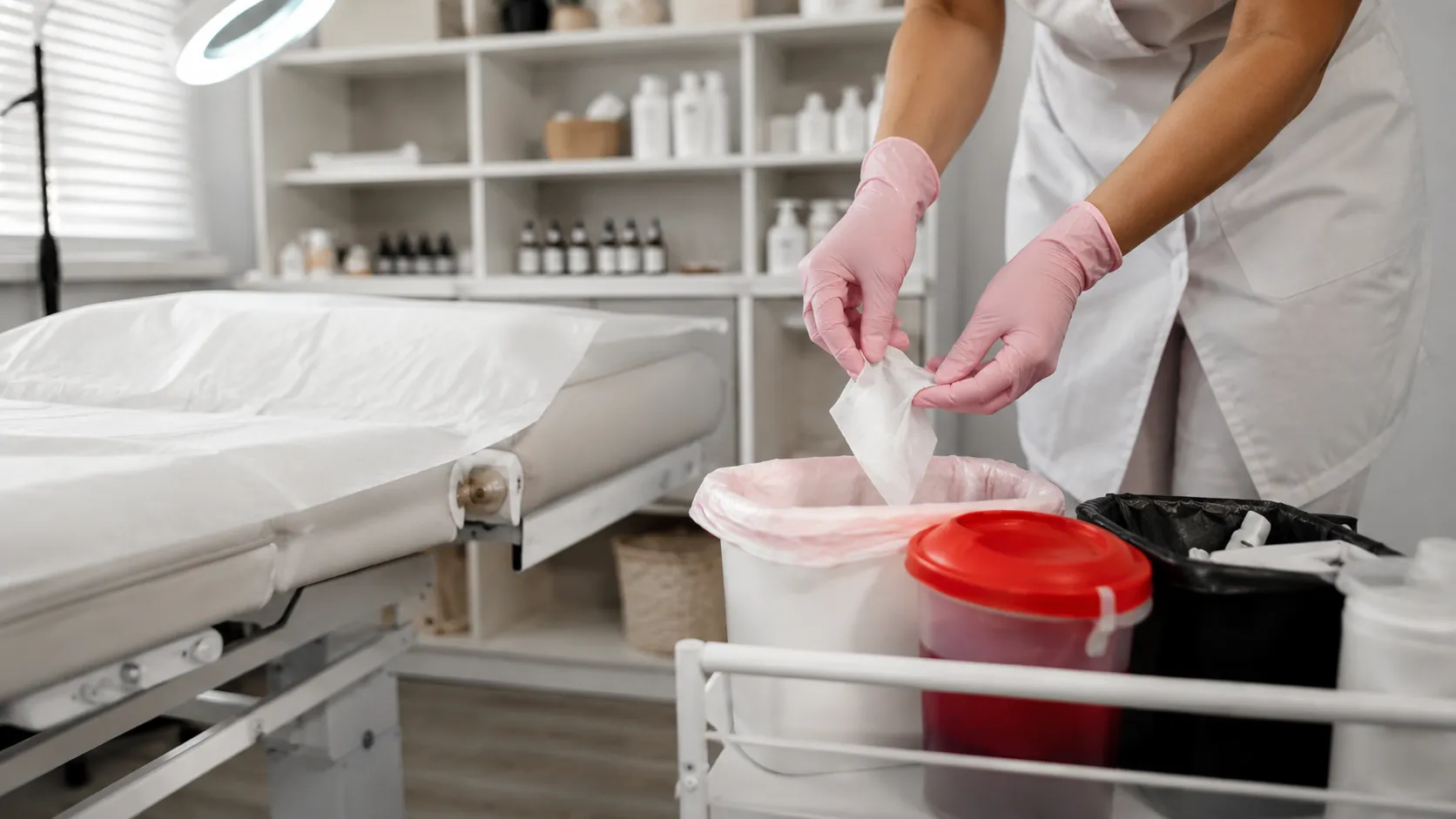 Jak prawidłowo utylizować zużyte produkty jednorazowe w salonie kosmetycznym